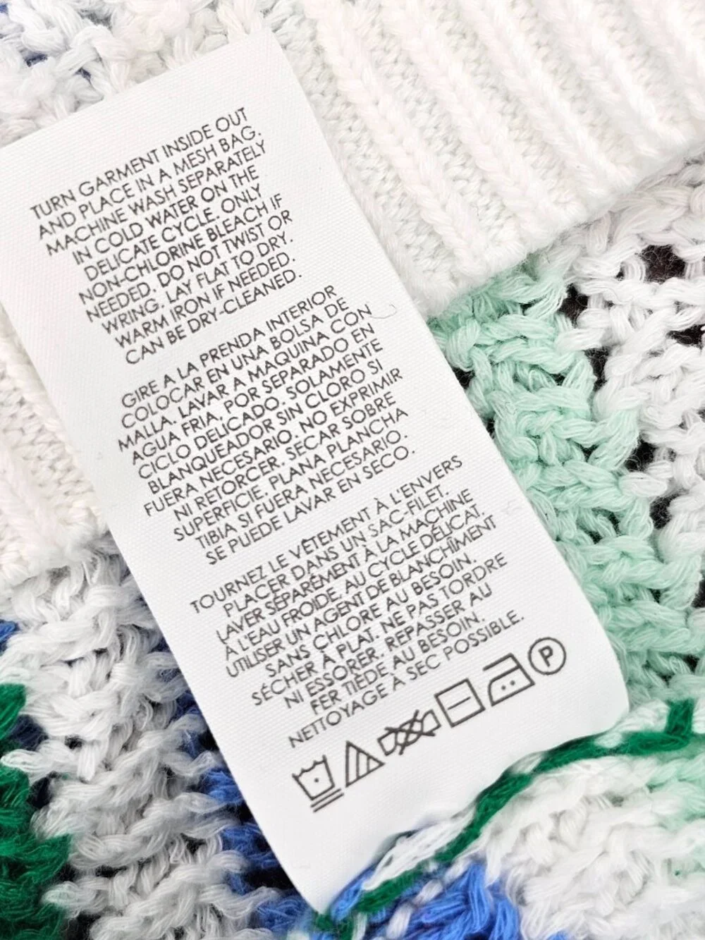 CAbi 6771 Serena Cotton Knit V-Neck Long Sleeve Pullover Sweater L Striped - Picture 8 of 8